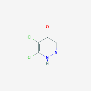 molecular formula C4H2Cl2N2O B3213179 5,6-Dichloropyridazin-4-ol CAS No. 111232-47-4