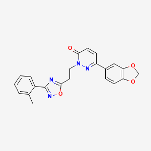 molecular formula C22H18N4O4 B3213197 Methyl 5-{2-[({2-[4-(2,3-dimethylphenyl)piperazin-1-yl]ethyl}amino)carbonyl]phenyl}-1,3-oxazole-4-carboxylate CAS No. 1112439-85-6