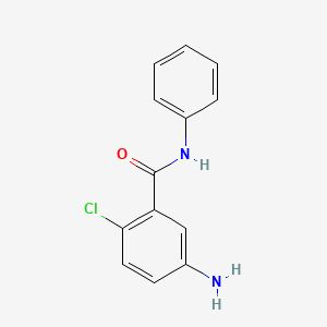 molecular formula C13H11ClN2O B3213226 5-氨基-2-氯-N-苯甲酰胺 CAS No. 111362-57-3