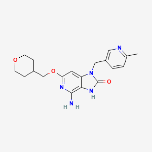 molecular formula C19H23N5O3 B3213233 4-Amino-1-(6-methyl-pyridin-3-ylmethyl)-6-(tetrahydro-pyran-4-ylmethoxy)-1,3-dihydro-imidazo[4,5-c]pyridin-2-one CAS No. 1114529-49-5