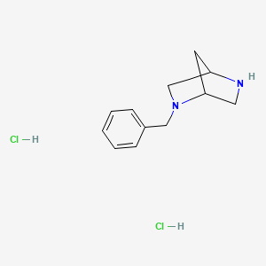 molecular formula C12H18Cl2N2 B3213239 2-Benzyl-2,5-diazabicyclo[2.2.1]heptane dihydrochloride CAS No. 111453-54-4