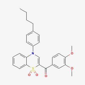 [4-(4-butylphenyl)-1,1-dioxido-4H-1,4-benzothiazin-2-yl](3,4-dimethoxyphenyl)methanone