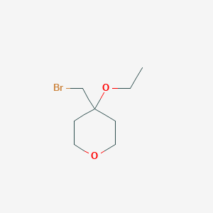 molecular formula C8H15BrO2 B3213296 4-(Bromomethyl)-4-ethoxyoxane CAS No. 111511-48-9