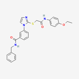 molecular formula C27H26N4O3S B3213323 N-benzyl-3-(2-((2-((4-ethoxyphenyl)amino)-2-oxoethyl)thio)-1H-imidazol-1-yl)benzamide CAS No. 1115555-38-8