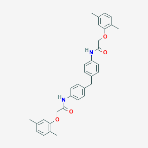 molecular formula C33H34N2O4 B321337 2-(2,5-dimethylphenoxy)-N-[4-(4-{[(2,5-dimethylphenoxy)acetyl]amino}benzyl)phenyl]acetamide 