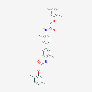 molecular formula C34H36N2O4 B321338 2-(2,5-dimethylphenoxy)-N-(4'-{[(2,5-dimethylphenoxy)acetyl]amino}-3,3'-dimethyl[1,1'-biphenyl]-4-yl)acetamide 