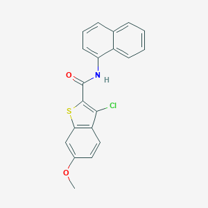 molecular formula C20H14ClNO2S B321341 3-chloro-6-methoxy-N-(1-naphthyl)-1-benzothiophene-2-carboxamide 