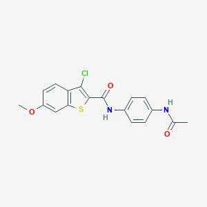 N-[4-(acetylamino)phenyl]-3-chloro-6-methoxy-1-benzothiophene-2-carboxamide