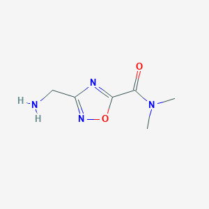 molecular formula C6H10N4O2 B3213454 3-(氨基甲基)-N,N-二甲基-1,2,4-恶二唑-5-甲酰胺 CAS No. 1119449-52-3
