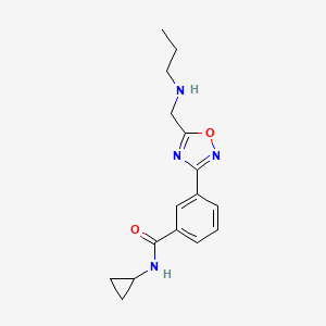 molecular formula C16H20N4O2 B3213472 N-cyclopropyl-3-{5-[(propylamino)methyl]-1,2,4-oxadiazol-3-yl}benzamide CAS No. 1119450-72-4