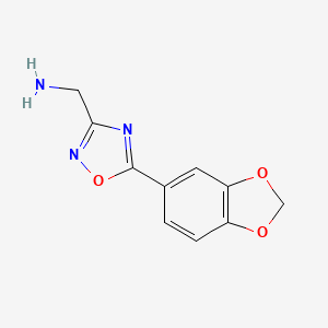 molecular formula C10H9N3O3 B3213477 (5-(Benzo[d][1,3]dioxol-5-yl)-1,2,4-oxadiazol-3-yl)methanamine CAS No. 1119452-20-8