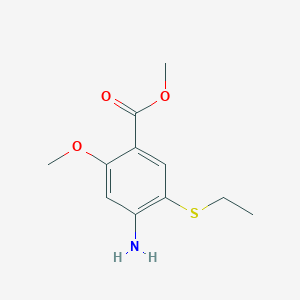 molecular formula C11H15NO3S B3213481 Methyl 4-amino-5-(ethylthio)-2-methoxybenzoate CAS No. 1119455-01-4