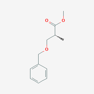 molecular formula C12H16O3 B3213551 Propanoic acid, 2-methyl-3-(phenylmethoxy)-, methyl ester, (R)- CAS No. 112068-34-5