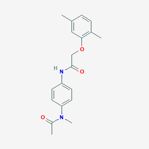 molecular formula C19H22N2O3 B321356 N-{4-[acetyl(methyl)amino]phenyl}-2-(2,5-dimethylphenoxy)acetamide 