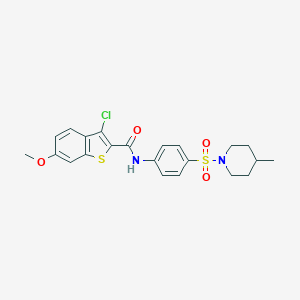 3-chloro-6-methoxy-N-{4-[(4-methylpiperidin-1-yl)sulfonyl]phenyl}-1-benzothiophene-2-carboxamide