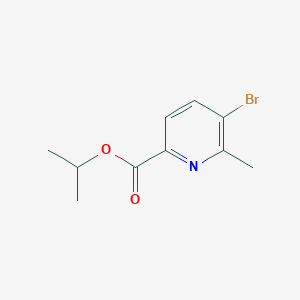 molecular formula C10H12BrNO2 B3213619 5-Bromo-6-methylpyridine-2-carboxylic acid isopropyl ester CAS No. 1122092-09-4