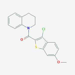 molecular formula C19H16ClNO2S B321362 (3-chloro-6-methoxy-1-benzothiophen-2-yl)(3,4-dihydroquinolin-1(2H)-yl)methanone 