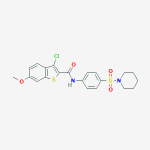 3-chloro-6-methoxy-N-[4-(1-piperidinylsulfonyl)phenyl]-1-benzothiophene-2-carboxamide