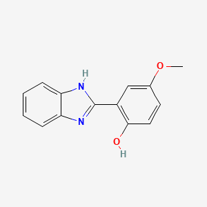 molecular formula C14H12N2O2 B3213643 Phenol, 2-(1H-benzimidazol-2-yl)-4-methoxy- CAS No. 112291-46-0