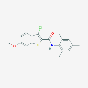 molecular formula C19H18ClNO2S B321367 3-chloro-N-mesityl-6-methoxy-1-benzothiophene-2-carboxamide 