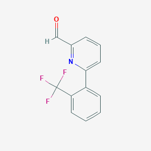 molecular formula C13H8F3NO B3213687 6-(2-(Trifluoromethyl)phenyl)picolinaldehyde CAS No. 112432-96-9