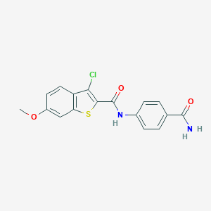 N-(4-carbamoylphenyl)-3-chloro-6-methoxy-1-benzothiophene-2-carboxamide