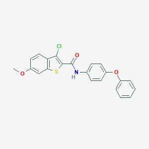 molecular formula C22H16ClNO3S B321370 3-chloro-6-methoxy-N-(4-phenoxyphenyl)-1-benzothiophene-2-carboxamide 