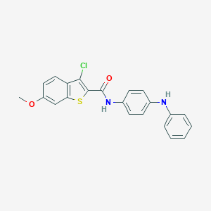 N-(4-anilinophenyl)-3-chloro-6-methoxy-1-benzothiophene-2-carboxamide