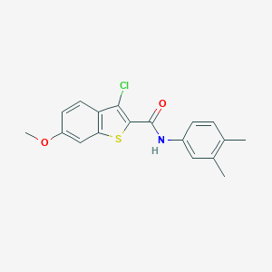 molecular formula C18H16ClNO2S B321374 3-chloro-N-(3,4-dimethylphenyl)-6-methoxy-1-benzothiophene-2-carboxamide 