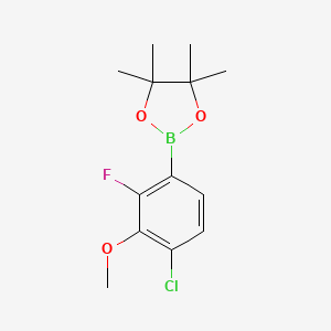 molecular formula C13H17BClFO3 B3213744 2-(4-Chloro-2-fluoro-3-methoxyphenyl)-4,4,5,5-tetramethyl-1,3,2-dioxaborolane CAS No. 1126321-06-9