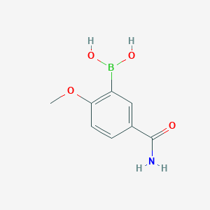 molecular formula C8H10BNO4 B3213803 5-(氨基羰基)-2-甲氧基苯硼酸 CAS No. 1127647-65-7