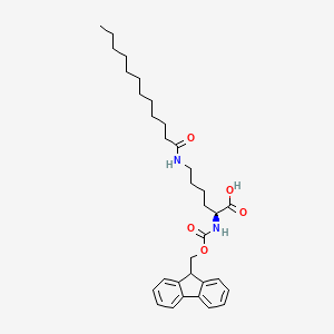 molecular formula C33H46N2O5 B3213833 L-Lysine, N2-[(9H-fluoren-9-ylmethoxy)carbonyl]-N6-(1-oxododecyl)- CAS No. 1128181-21-4