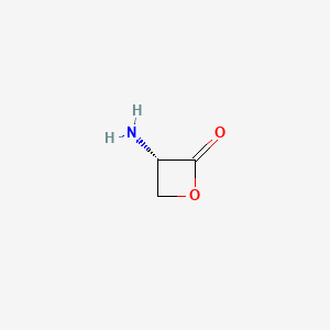 molecular formula C3H5NO2 B3213841 2-氧杂环丁酮，3-氨基-，(S)- CAS No. 112839-93-7
