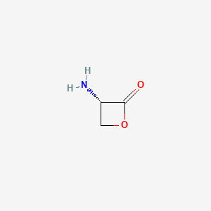 molecular formula C3H5NO2 B3213841 (3S)-3-aminooxetan-2-one CAS No. 112839-93-7