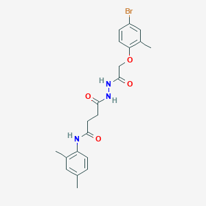 molecular formula C21H24BrN3O4 B321392 4-{2-[(4-bromo-2-methylphenoxy)acetyl]hydrazino}-N-(2,4-dimethylphenyl)-4-oxobutanamide 