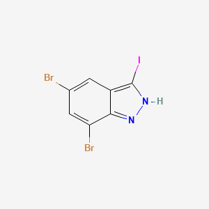 molecular formula C7H3Br2IN2 B3213960 5,7-dibromo-3-iodo-1H-indazole CAS No. 1131632-64-8