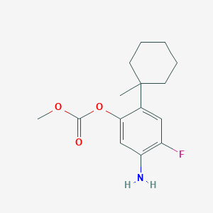 molecular formula C15H20FNO3 B3213977 5-Amino-4-fluoro-2-(1-methylcyclohexyl)phenyl methyl carbonate CAS No. 1132668-42-8