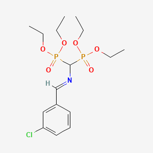 molecular formula C16H26ClNO6P2 B3213994 N-[bis(diethoxyphosphoryl)methyl]-1-(3-chlorophenyl)methanimine CAS No. 1132710-10-1