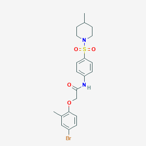 molecular formula C21H25BrN2O4S B321404 2-(4-bromo-2-methylphenoxy)-N-{4-[(4-methylpiperidin-1-yl)sulfonyl]phenyl}acetamide 