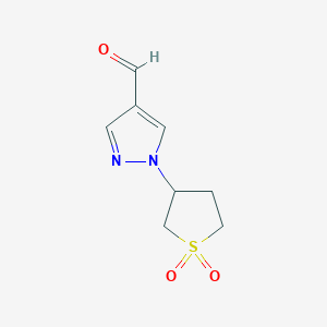 molecular formula C8H10N2O3S B3214088 1-(1,1-Dioxo-1lambda6-thiolan-3-yl)-1H-pyrazole-4-carbaldehyde CAS No. 1134423-12-3