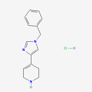 molecular formula C15H18ClN3 B3214093 4-(N-benzyl-4-Imidazole)-1,2,5,6-tetrahydropyridine hydrochloride CAS No. 1134497-15-6
