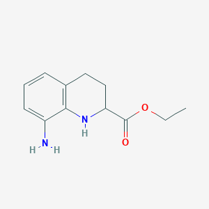 molecular formula C12H16N2O2 B3214096 8-Amino-1,2,3,4-tetrahydroquinoline-2-carboxylic acid ethyl ester CAS No. 1134594-76-5