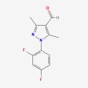 molecular formula C12H10F2N2O B3214115 1-(2,4-difluorophenyl)-3,5-dimethyl-1H-pyrazole-4-carbaldehyde CAS No. 1134818-07-7
