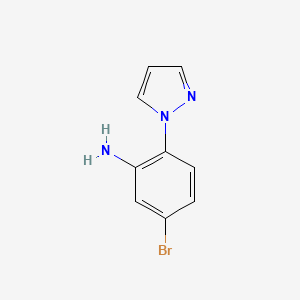 molecular formula C9H8BrN3 B3214125 5-溴-2-(1H-吡唑-1-基)苯胺 CAS No. 1134997-99-1