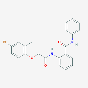 molecular formula C22H19BrN2O3 B321420 2-{[(4-bromo-2-methylphenoxy)acetyl]amino}-N-phenylbenzamide 