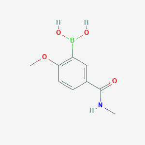molecular formula C9H12BNO4 B3214237 2-Methoxy-5-(methylaminocarbonyl)phenylboronic acid CAS No. 1137339-95-7