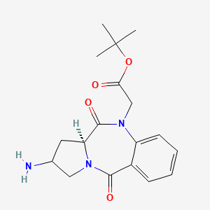 molecular formula C18H23N3O4 B3214245 tert-butyl [(11aS)-2-amino-5,11-dioxo-2,3,11,11a-tetrahydro-1H-pyrrolo[2,1-c][1,4]benzodiazepin-10(5H)-yl]acetate CAS No. 1137496-23-1