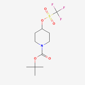molecular formula C11H18F3NO5S B3214264 Tert-butyl 4-(trifluoromethylsulfonyloxy)piperidine-1-carboxylate CAS No. 1138820-45-7