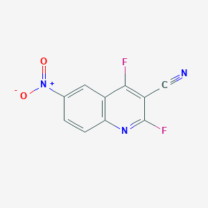 molecular formula C10H3F2N3O2 B3214280 3-Cyano-2,4-difluoro-6-nitroquinoline CAS No. 113944-50-6