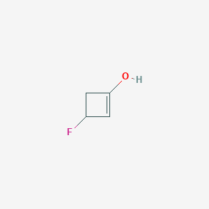 molecular formula C4H5FO B3214300 1-Cyclobuten-1-ol, 3-fluoro- CAS No. 113984-63-7